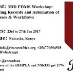 3RD EDMS Workshop: Digitizing Records and Automation of Processes & Workflows